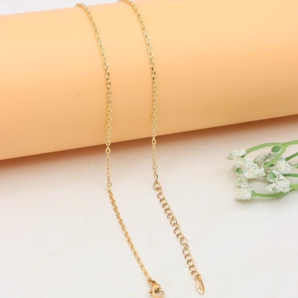 Rose Gold Pendant Necklace with Purple Stone & Extender, XPNL0398 - Picture 11 of 13